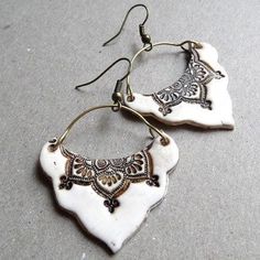 the earrings are made out of ceramic