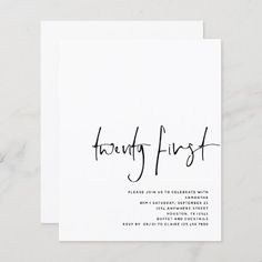 a white card with black ink that says, happy first on the front and bottom