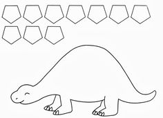 an animal that is in the shape of a dinosaur with geometric shapes above it and below it