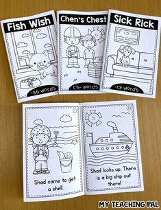 four printable flash cards for children to color