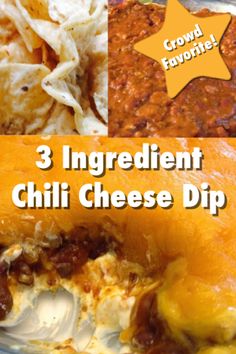 three ingredient chili cheese dip recipe