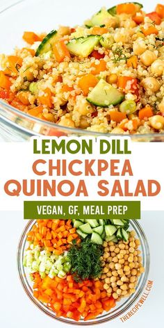 this lemon dill chickpea quinoa salad is an easy and healthy side dish