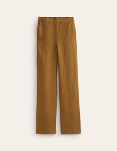 Westbourne Cropped Linen Pants - Neutral | Boden US Cropped Linen Pants, Brown Women, Wide Legs, Linen Pants, Wide Leg, Trousers, Pool, Pants