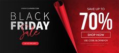 black friday sale banner with red background