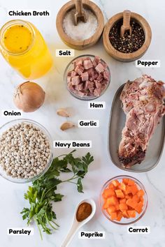 the ingredients for this meal include carrots, meat and beans