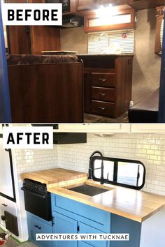 21 Beautiful RV Kitchen Renovations Rv Renovation Ideas, Rv Decorating Ideas Rv Interior, Rv Kitchen Remodel, Kitchen Sink Cover, Kitchen Makeover Ideas, Rv Decorating, Rv Renovation, Rv Kitchen