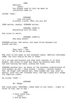 the screenplay for an upcoming film