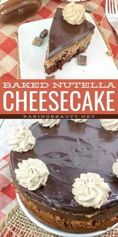 Indulge in this Baked Nutella Cheesecake Recipe, a moist and decadent chocolate hazelnut cheesecake made with cream cheese, heavy cream, and Triple Chocolate Cake Mix. Perfect for simple Valentine's Day recipes or easy Valentine's Day desserts, topped with chocolate chips for pure indulgence! Nutella Cheesecake Recipe, Chocolate Hazelnut Cheesecake, Hazelnut Cheesecake, Nutella Cheesecake Recipes, Triple Chocolate Cake, Nutella Cheesecake, Valentine Desserts, Valentines Day Desserts