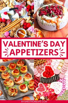 valentine's day appetizers with text overlay