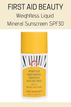 First Aid Beauty Weightless Liquid Mineral Sunscreen SPF30 - The cream itself has a light brown color of a subtle tan. When applied, it makes the skin tone appear more even which is great, but it does leave an almost clear bright white layer, that is noticeable mainly on dark skin. The white cast is soft enough so If you usually warring makeup over your physical protective layer it should be fine. Check out more amazing Sunscreens for Oily Skin Light Brown Color