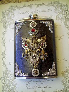 Steampunk Journalist, Decorated Flask, Steampunk Train, Steampunk Jewellery, Steampunk Mask, Rocket Fuel, Diy Ombre, Frozen Charlotte