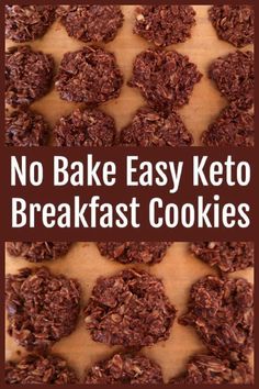 Keto Breakfast Cookies Recipe – Easy No Bake Low Carb, Ketogenic, Sugar Free & Gluten Free Chocolate Cookies without oatmeal. With the video. Keto Breakfast Cookies, Galletas Keto, Gluten Free Chocolate Cookies, Desayuno Keto, Breakfast Cookie Recipe, Milkshake Recipe, Low Carb Low Sugar, Low Carb Diets, Low Carb Dessert