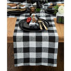 Black and White Buffalo Check Table, Buffalo Check Table Runner, Plaid Table Runner, Buffalo Plaid Table Runner, Dining Table Runner, Coffee Table Runner, Farmhouse Table Runners, Table Runner Size, Long Table Runner