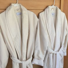 Matching Pair Of Plush Luxury Robes From The St. Regis Hotel. In Perfect Condition. Waffle Cotton On The Outside And Lined With Very Soft Terry. Chadworth& Haig. One Size. Will Sell Together Or Separately! Price Listed Is For One. They Have Been Hanging In Our Closet Unused- They Are Snuggly Warm And We Live In A Warm Place. Luxury Loungewear Robe With Tie Waist, Waffle Knot Robe, Waffle Knit Robes, Luxury V-neck Loungewear Robe, White V-neck Loungewear Robe, St Regis Hotel, Luxury Robes, 5 Star Hotel, St Regis