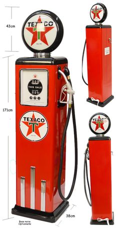 an old fashioned texco gas pump is shown with the size and measurements for it