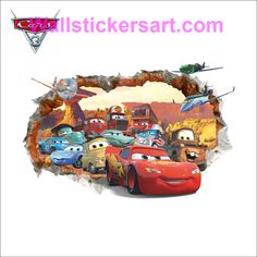 the cars cartoon wall sticker is shown