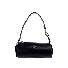 Style: Coach Nolita Barrel Bag (Black) Material: Leather Features: zip Closure, Fabric Lined, Silver Hardware Measures: 8" L x 4" H x 2" D Size: one size.  Gender: female.  Age Group: adult. Coach Nolita, Banana Print, Branding Coach, Barrel Bag, Style Coach, Ladies Clutch, Signature Canvas, Mom Gifts, Black Handbags