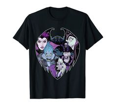 a black t - shirt with an image of the characters from disney's maleficent