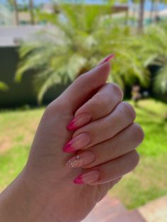 Nails Inspiration Glitter, Nails Rosa, Nails Art Designs, Romantic Nails, Cute Nails For Fall, Basic Nails, Simple Acrylic Nails, Classy Acrylic Nails