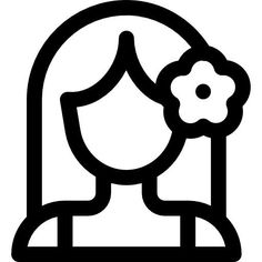 a black and white silhouette of a woman's head with a flower in her hair