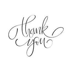 the words thank you are written in cursive writing on a white background with black ink