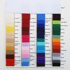 color swatches with the names of different colors