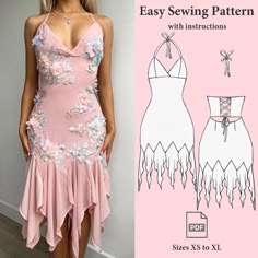 Layra Dress Sewing Pattern PDF + Instructions, Sizes XS - XL What's included:  - A detailed, step-by-step sewing guide with hand-drawn illustrations to make every step easy to follow.  - A printable PDF sewing pattern designed for all skill levels, whether you're just starting out or a seasoned sewing enthusiast. Thank you so much for considering this pattern! I'm absolutely thrilled to share my designs with you and deeply appreciate your support. This pattern was born from a genuine love for se Fairy Costume Sewing Pattern, Cute Dresses Sewing Pattern, 2000s Sewing Patterns Free, Fairy Dress Sewing Pattern, Y2k Sewing Patterns, Lace Dress Sewing Pattern, Y2k Sewing Pattern Free, Fairy Sewing Pattern, Fairycore Sewing Pattern