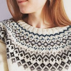 a close up of a person wearing a sweater