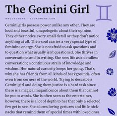 an article about the gemini girl from women's magazines, written in blue ink