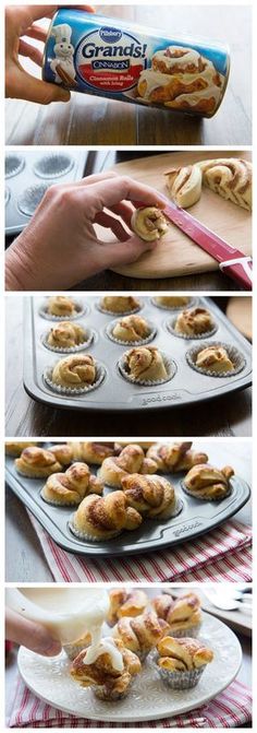 the process of making mini pies is shown