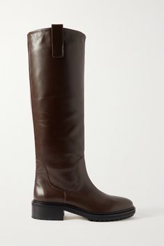 Shop AEYDE Henry leather knee boots, Explore the latest AEYDE women's collection today on NET A PORTER Black Chocolate, Brown Knee High Boots, Leather Knee Boots, High Leather Boots, Leather Riding Boots, Boot Pumps, Boots Knee, Tall Boots, Hunter Boots