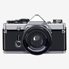 an old fashioned camera on a white background