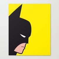 a batman poster on a yellow background