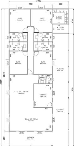 the floor plan for an office building with two separate rooms and one living room in it