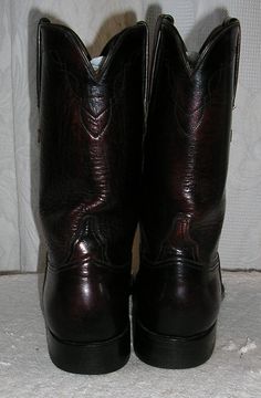 "80s Lucchese Roper boots. Size 9C. Made in USA. Very good condition, lightly worn. Measurements of sole: Length:11.5\" Width across ball: 3.75\" Please read all measurements and view all photos provided before purchasing as I do NOT accept returns. I do my best to list accurate measurements and notate all visible flaws/signs of wear. I am happy to send additional pictures of any listing. I usually ship the next business day after an order is placed. I am not responsible for lost or damaged pack Red Western Boots For Formal Occasions, Vintage Red Winter Boots, Western Burgundy Boots With Round Toe, Western Style Burgundy Boots With Round Toe, Vintage Moc Toe Boots For Winter, Fitted Red Vintage Boots, Photo Boots, Roper Boots, Tuxedo Dress