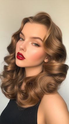 Retro waves Christmas hairstyle Royal Hairstyles, Christmas Hairstyle, Sparkly Hair Accessories, Beauty 2023, Two Braid Hairstyles, Classy Hairstyles, Festive Outfits, Eyeliner Makeup, Christmas Hairstyles