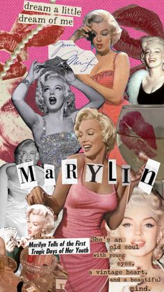 marilyn monroe collage with words and pictures