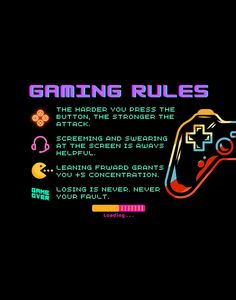 an image of a game controller with the text gaming rules