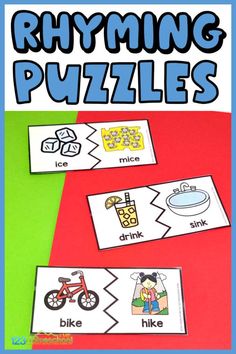 rhyming puzzles for kids to practice their spelling skills