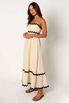 Yana Maxi Dress - Cream Black - Petal & Pup USA Maxi Dress Sale, Resort Dresses, Usa Dresses, Straight Neckline, Summer Maxi, Cream Dress, Summer Maxi Dress, Outfit Details, How To Feel Beautiful