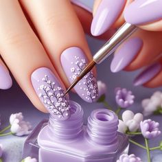 Simple Nails Design, Purple Ombre Nails, Cherry Blossom Nails, Nails Purple, Elegant Nail Designs, Purple Nail, Pretty Nail Art, Nail Designs Glitter, Elegant Nails