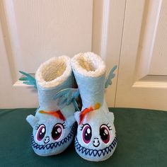 New, My Little Pony Slipper Sock Bootie With Rainbow Tail And Mane , Iridescent Wings, Size M/L Kids Size Shoe 3 To 10. New With Tag, Never Used. Slipper Socks, Kids Shoes, My Little Pony, Kids Shop, Slippers, Socks, Blue And White, Blue, Color