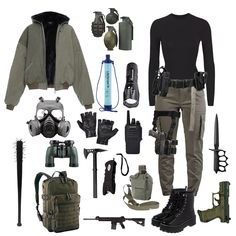 Zombie Apocalypse Outfits, Zombie Outfit, Apocalypse Clothing, Apocalypse Outfit, Zombie Apocalypse Outfit, Spy Outfit, Combat Clothes, Apocalypse Aesthetic, Swaggy Outfits