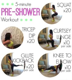 the 5 minute pre - shower workout is great for beginners to do at home