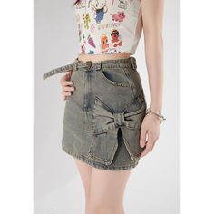 Z-316-10 Spring Mini Denim Bottoms, Y2k Mini Denim Skirt For Summer, Y2k Style Mini Denim Skirt For Summer, Y2k Style Summer Mini Denim Skirt, Cute Fitted Denim Skirt With Pockets, Spring Mini Denim Skort, Cute Denim Blue Skirt, Trendy Denim Blue Skort For Spring, Trendy Mini Bottoms For Spring