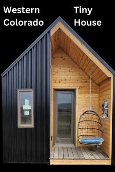 Western Colorado Tiny House Modern Bunkie, Rustic Modern Tiny House, Cabin Shed Ideas, Tiny Modern Cabin, Modern Hut House, Modern Tiny House Shed, Tiny Cabin Interiors Small Cottages, Tiny House Design Exterior, Modern Cabin Architecture