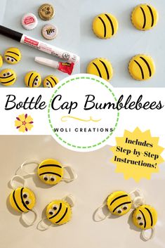 the instructions for making bumblebees are shown here