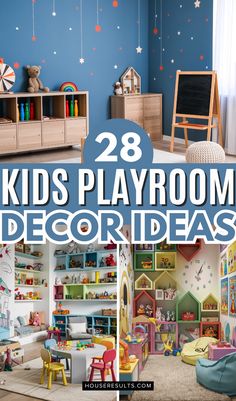 children's playroom decor ideas with text overlay