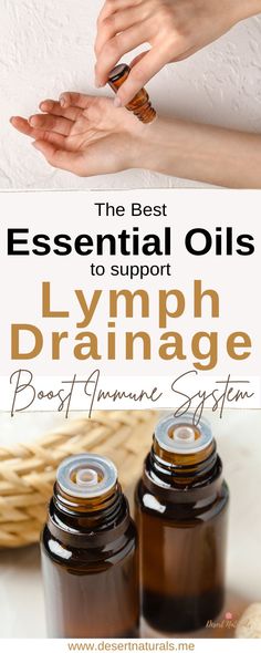 photo of woman applying essential oils to her wrist, and bottles of essential oil with text The Best Essential Oils to Support Lymph Drainage Oil For Lymph Drainage, Essential Oil Lymph Drainage, Essential Oils Lymph Nodes Swollen, Ginger Essential Oil For Lymph Drainage, How To Do Lymph Drainage, How To Essential Oils, Clean Lymph System, Lymph Drainage Diet, Lymph Drainage Drink