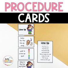 this is an image of procedure cards for children to use in the classroom or at home